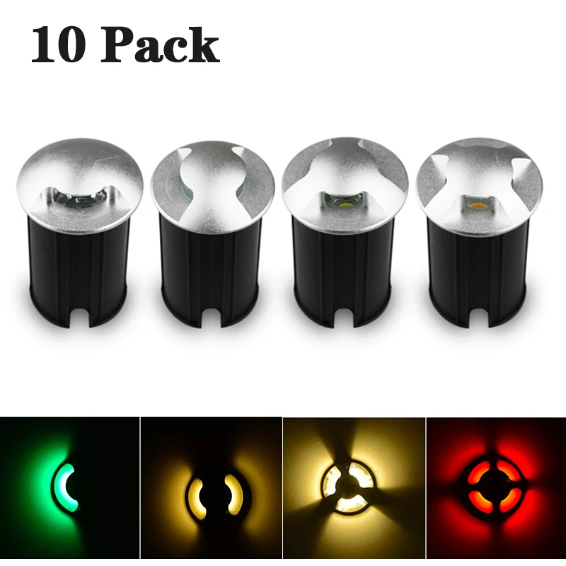 Enterrado ao ar Pacote Led Livre Recesso Deck Luz 1 – 2 4 Vista Lateral Lâmpada Subterrânea Calçada Iluminação Ip68 Ac85-265v Dc12v 10 3 w 5