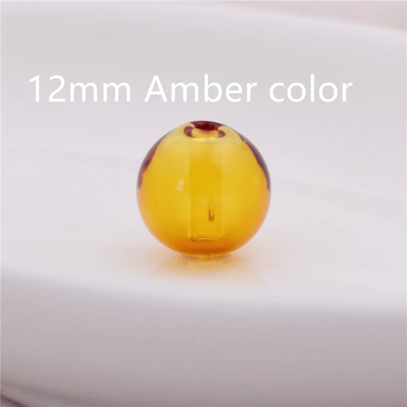 8 штук 12 мм 14 мм с отверстием диффузор духи многоразового ручной эфирные масла шарик для ароматерапии стеклянные бусины, украшения из бисера - Окраска металла: 12mm Amber