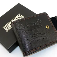 Один Кусок Луффи кошелек Обезьяна D соломенная шляпа Луффи Пираты аниме кошелек с черепами кошелек черный натуральная кожа косплей реквизит