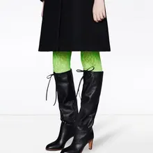 Брендовые новые дизайнерские зимние ботинки женские черные кожаные ботинки с круглым носком на высоком квадратном каблуке; Zapatos De Mujer; женская обувь с бантом