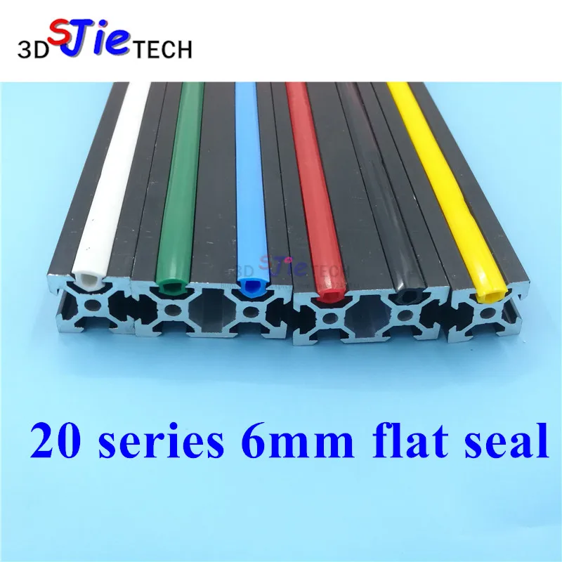 

CNC C-Beam machine parts 20 series 6mm flat seal for 2020 aluminum profile soft Slot Cover/Panel Holder black/white/blue