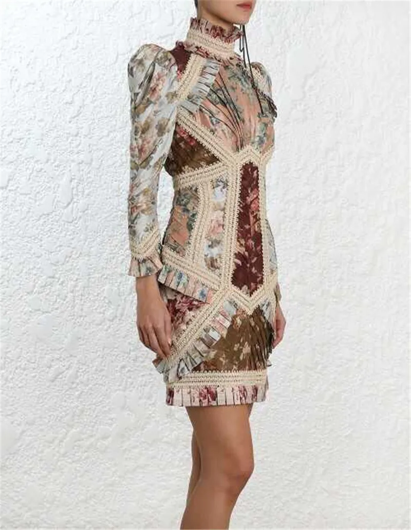 

2019 Fashion Palace Style Long Sleeve Women Runway Women Dress