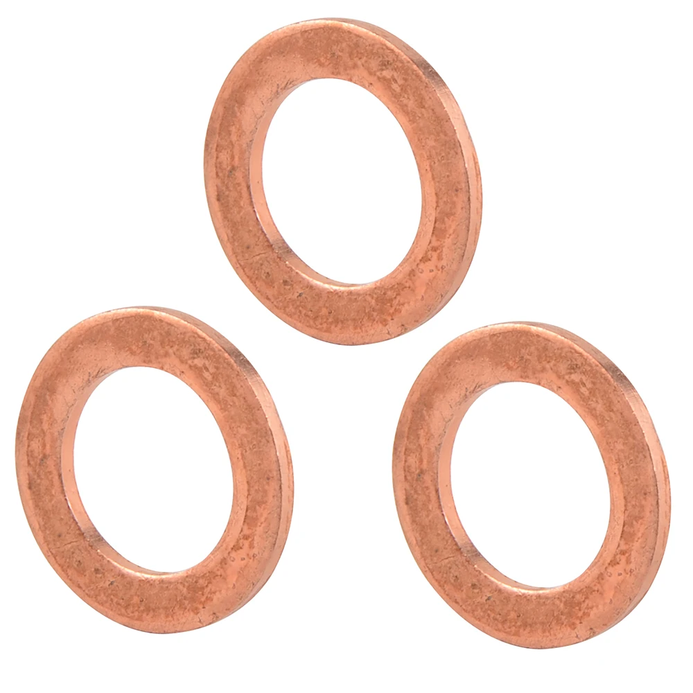 NICECNC 3pcs ATV UTV 19x12x1.3mm Copper Crankcase Oil Drain Plug Washer