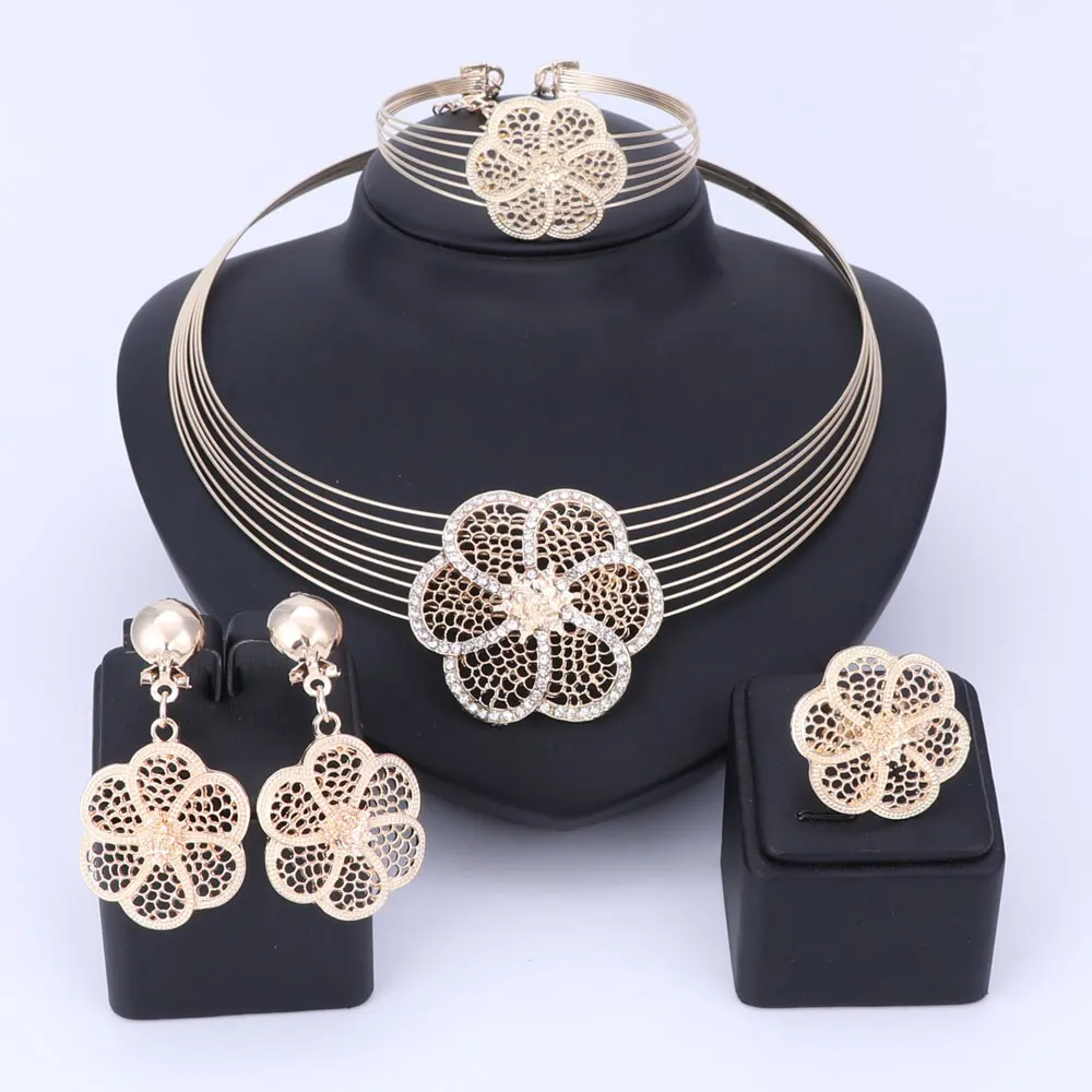 Комплект ювелирных изделий с африканскими бусинами и кристаллами модные