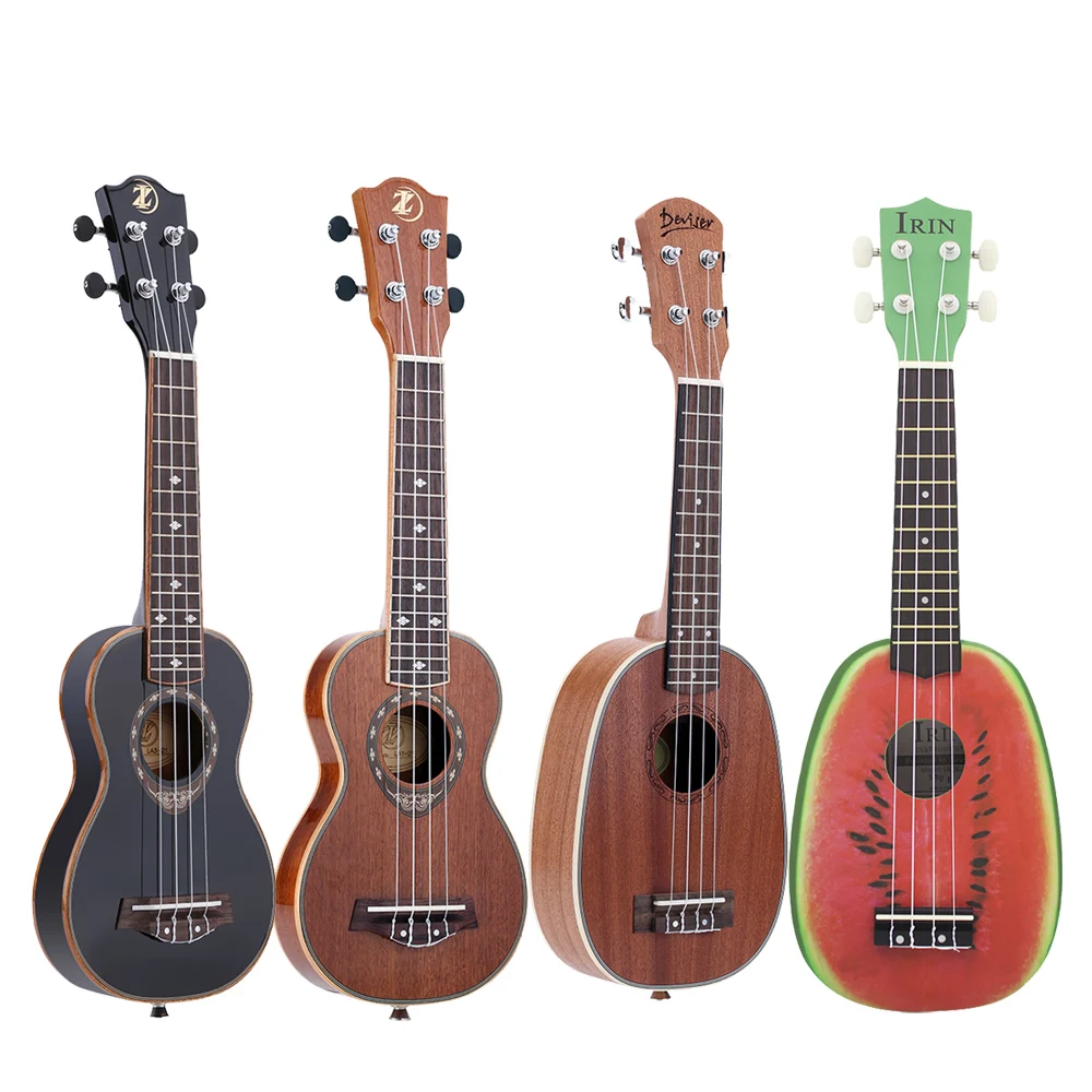 21" Sapele Acoustic Ukulele 15 Fret 4 Strings, Ukulele Set