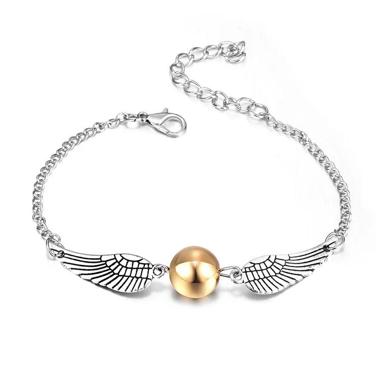 Модный браслет hp Harry Golden Deathly Hallows Snitch harri для женщин и мужчин милый на цепочке с