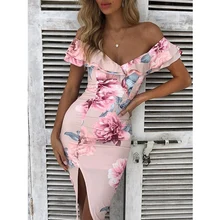 ZOGAA Floral Off Shoulder High Waist beach print Maxi Dresses women Summer plus size Sexy Skinny Slim Party Evening Long Dress ZOGAA Floral Off Shoulder High Waist beach print Maxi Dresses women Summer plus size Sexy Skinny Slim Party Evening Long Dress
