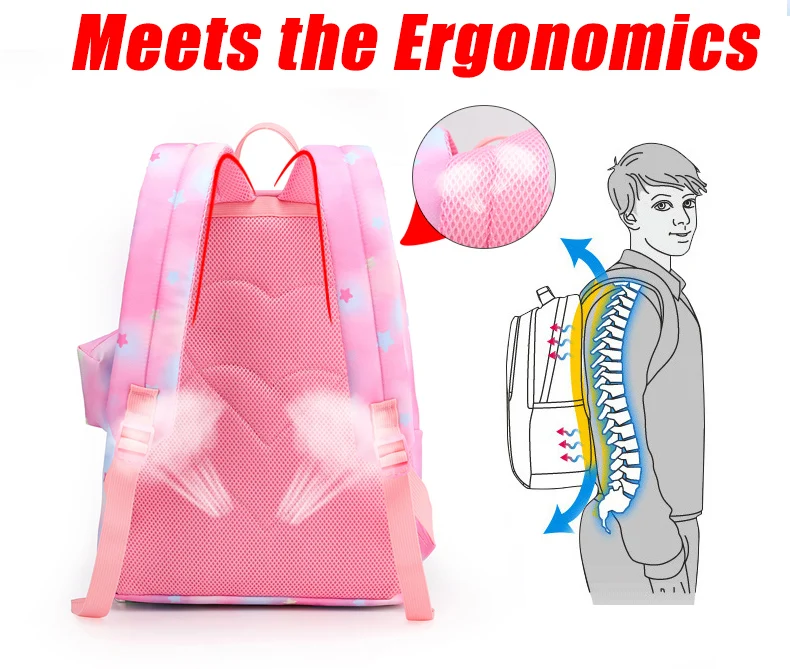 Ортопедические рюкзаки водонепроницаемые ортопедические школьные сумки Школьные сумки для девочек женские рюкзаки Mochila Escolar Bolsa Escolar розовый