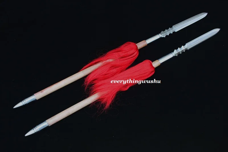 Premium Damascus Steel Wushu Double Spears Shaolin Weapons Master