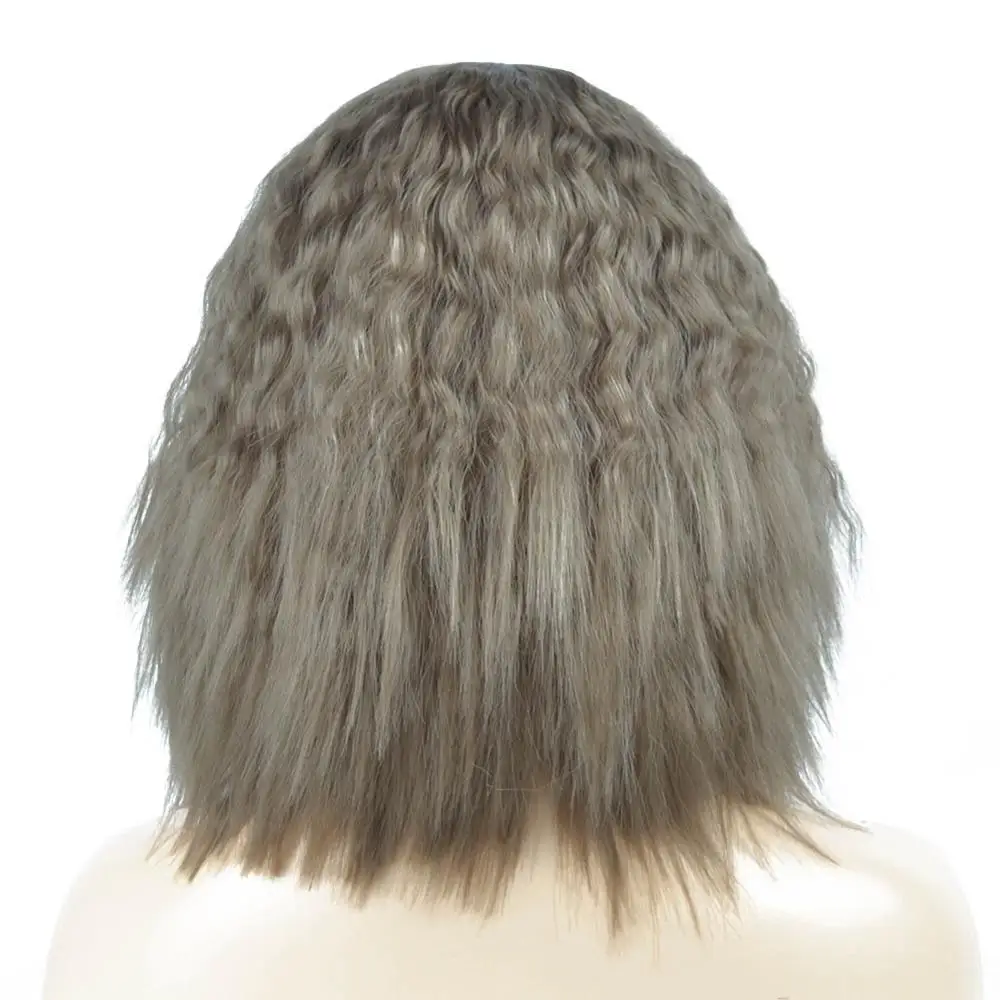 

Synthetic Wigs Curly Bob Wigs With Bangs For Black Women 10inch Short Wigs Purple Pink White Gray Brown Black Wigs