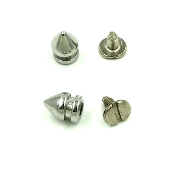 

500Sets Silver Tone Punk Cone Garment Rivets Spike Studs Spots Bag Shoes Making 9.5x7mm