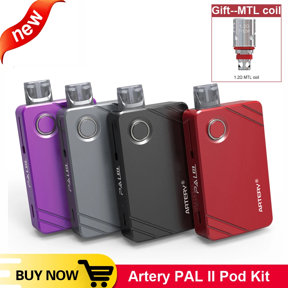 

Original Artery PAL II Pod Kit 1000mAh battery E cigarette with MTL Coil & Side Refilling System Artery PAL 2 Vape Kit