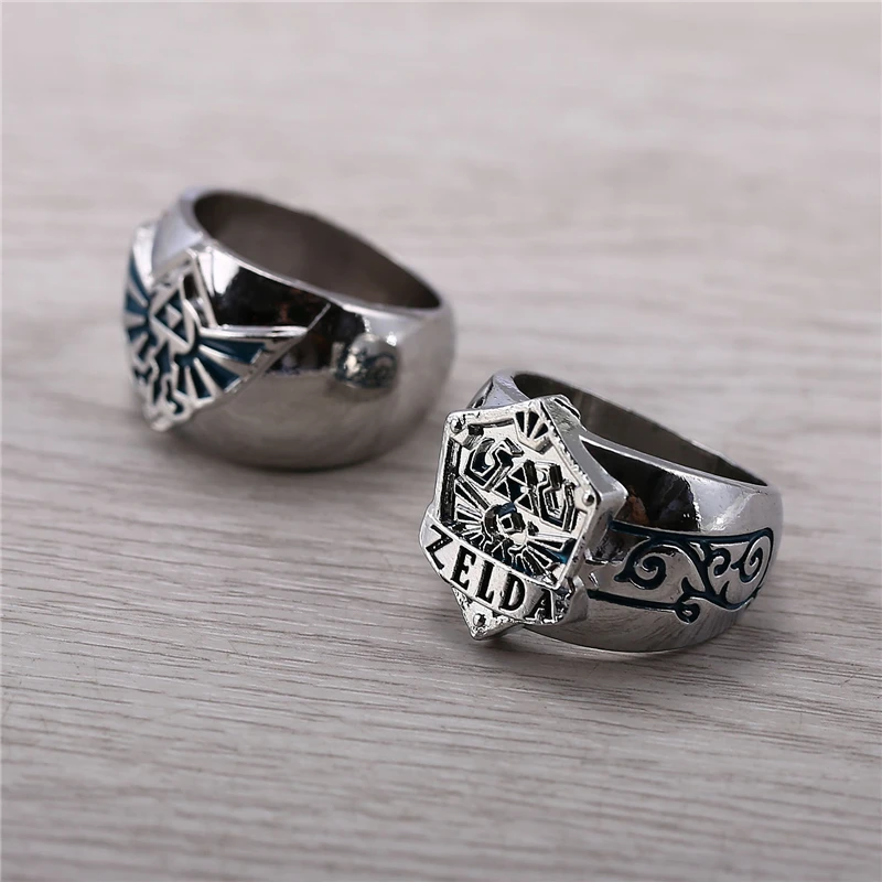 

Julie Hot Sale Legend of Zelda Logo Rings Size 9 Game Accessories Unisex Zinc Alloy Silver Ring for Women Men Jewelry JJ11668