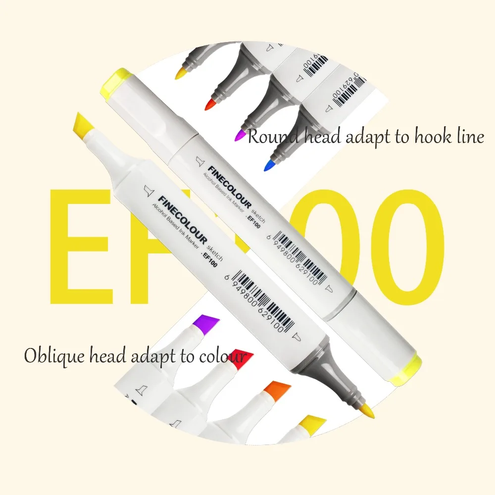 Finecolour EF100 240 цветов на спиртовой основе чернила на двойной основе Профессиональный эскиз искусство маркеры с сумкой