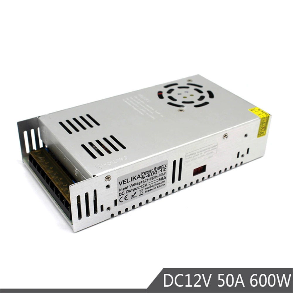 

600W 12V 50A Single Output Small Volume power supply Switching Transformers AC110V 220V TO DC12V SMPS for Led Light CCTV Printer