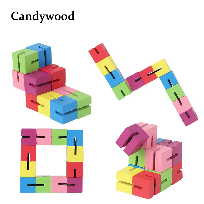 Candywood 1 шт. Монтессори Деревянные DIY деформации строительные блоки детские обучения цвет руки-на способность игрушка