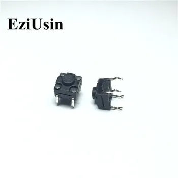 

EziUsin 100pcs 6*6*5 Waterproof Botton PCB Keyboard Light Touch Micro Switch Mini Touch Keys Interrupteur DIY All Black DIP