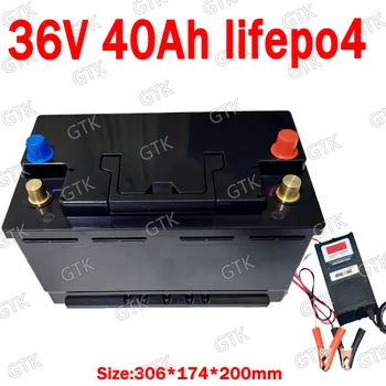 

GTK lithium 36V 40AH Lifepo4 battery BMS 12S deep cycle for 2000W 1500W scooter bike Go Cart vehicle power supply +5A charger