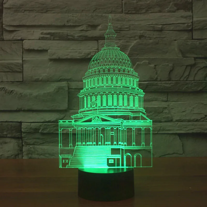 3D настольная лампа светодиодный ночник 7 цветов Изменение сенсорный переключатель светодиодный настольный светильник Новинка Освещение Белый дом свет