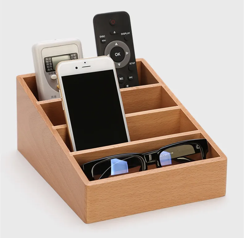 4 Slots Multiple Use Wooden Storage Box Big Capacity