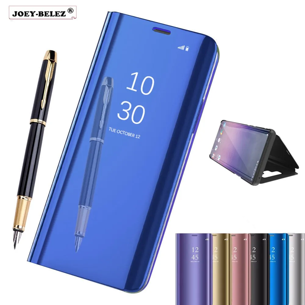 

Clear Mirror Smart Case For Samsung Galaxy Note 9 8 S9 S8 S7 S6 A8 A6 Plus A7 A5 A3 2017 J3 J4 J6 J7 DUO J8 2018 Flip Stand Case