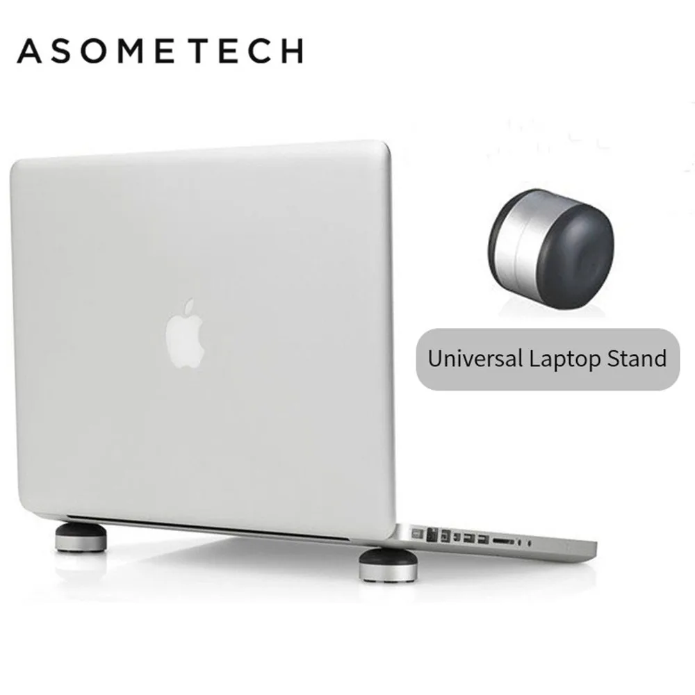 baratas Universal Compact dissipação de Calor Apoio para Os Pés de Alumínio Suporte de Laptop Portátil Para Macbook Notebook PC Stands de Refrigeração Do Radiador