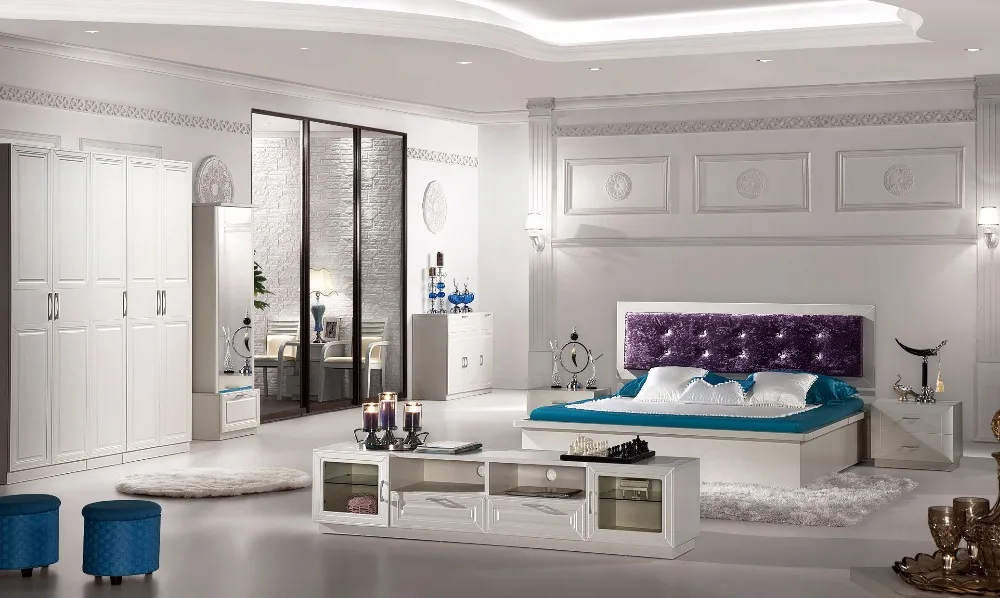 

2018 Real Promotion Wooden Modern Muebles De Madera Baroque Furniture Furniture Fashional Bed With Wardrobe And Dresser
