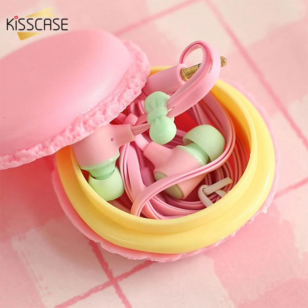 

KISSCASE 3.5mm Cute Earphones Stereo Headset Candy Color Earphone Earplugs For Cell Phone For Samsung FOR Xiaomi Kid Girls Gift