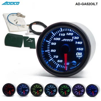 

2" 52mm 7 Color LED Smoke Face Auto Racing Oil Temp Meter Gauge Car Gauge With Sensor and Holder AD-GA52OILT