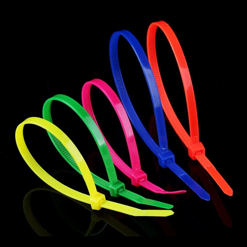 

1000 pcs/lot Premium Plastic Nylon Cable Ties Strong and Tough Self Locking Ties 4.6x250mm - red white yellow blue black