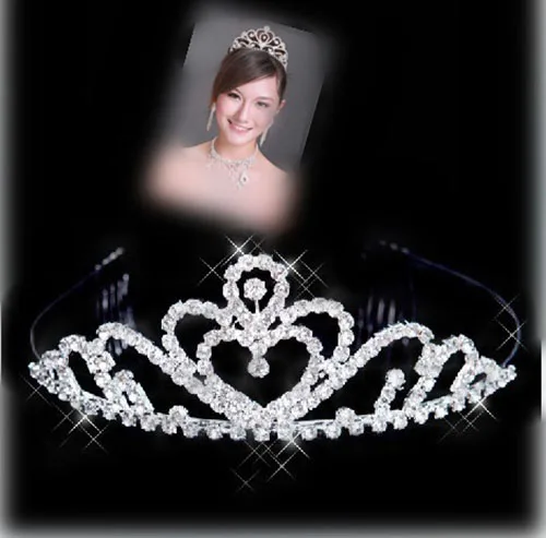 Роскошные с блестящими кристаллами Hairwear Принцесса Корона невесты диадемы и короны свадебные украшения диадема цветок Свадебные украшения для волос - Окраска металла: H001S110