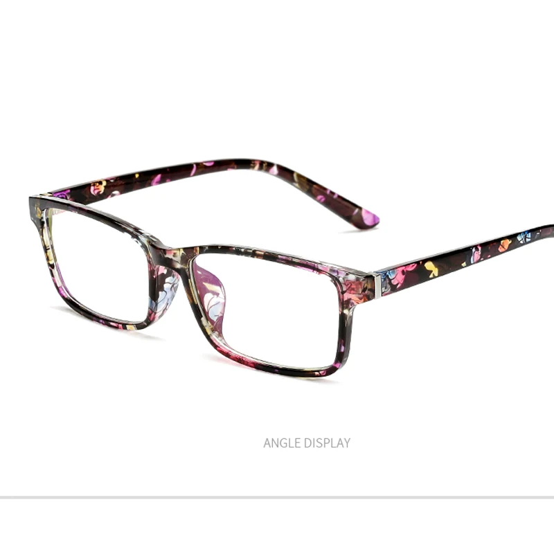 Новые цветочные очки популярные оправа для компьютерных очков для женщин и мужчин защита от синего излучения квадратная близорукость оправа очки - Цвет оправы: black-flower-frame