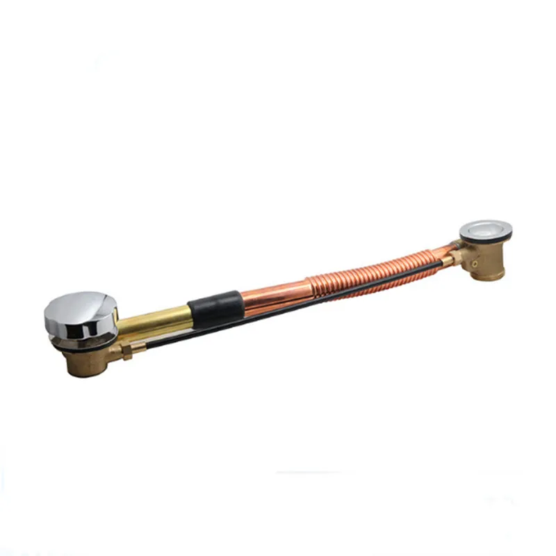 

High quality Copper rotary bathtub water removal device sewer pipe chorme or golden bathtub drain Bath Waste and Overflow NEW
