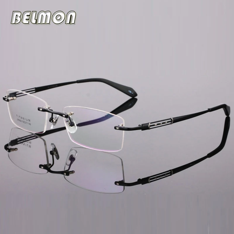 

Pure Titanium Men Spectacle Frame Eyeglasses Prescription Computer Optical Clear Lens Eye Glasses Frame For Male Gozluk RS405