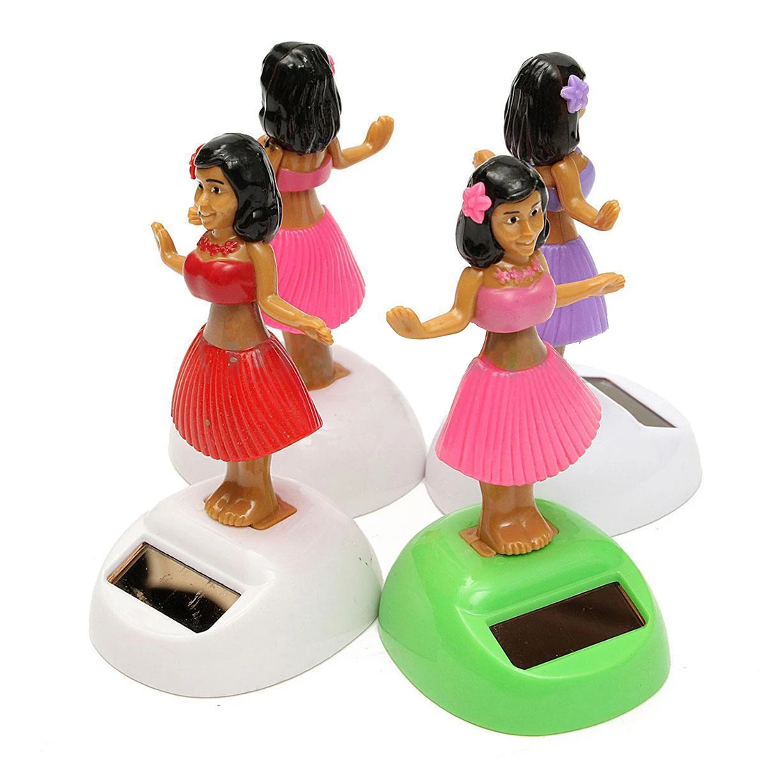4x Solar Powered Dancing Hula Girl Swinging Bobble Toy Gift For Car
