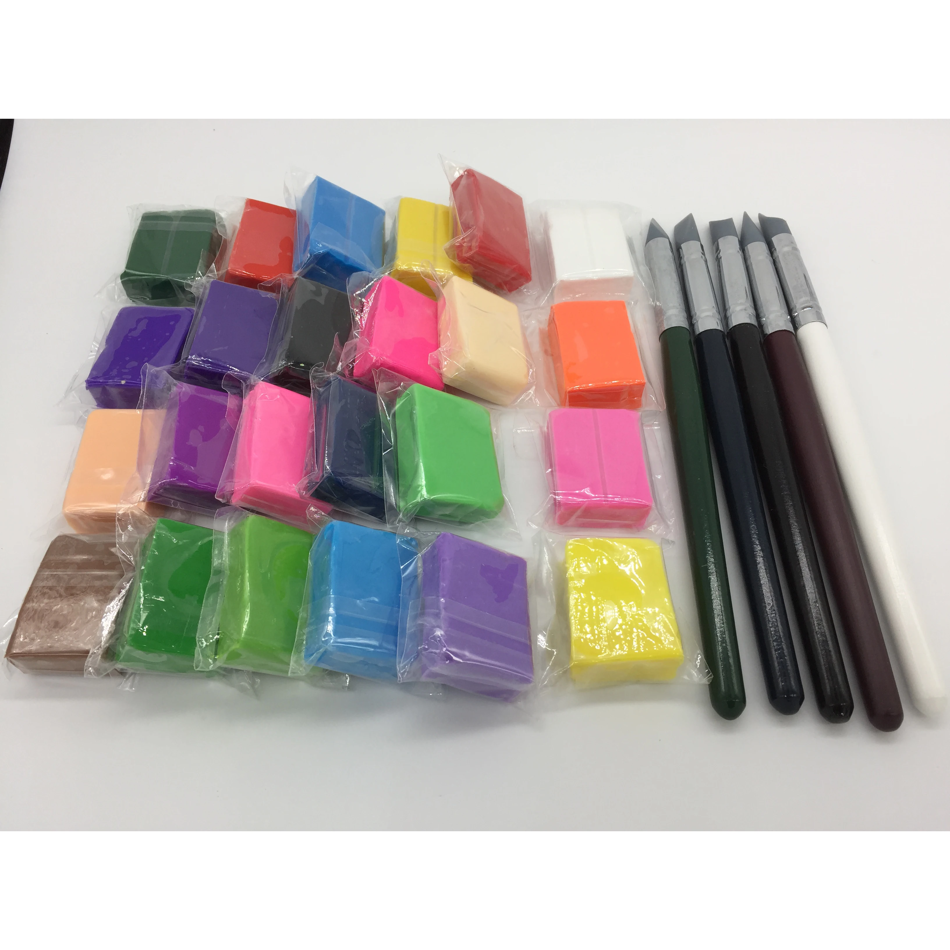 Flexible baking polymer clay craft hobby handmade clay material sculpt performance combine safe test kids toy slim