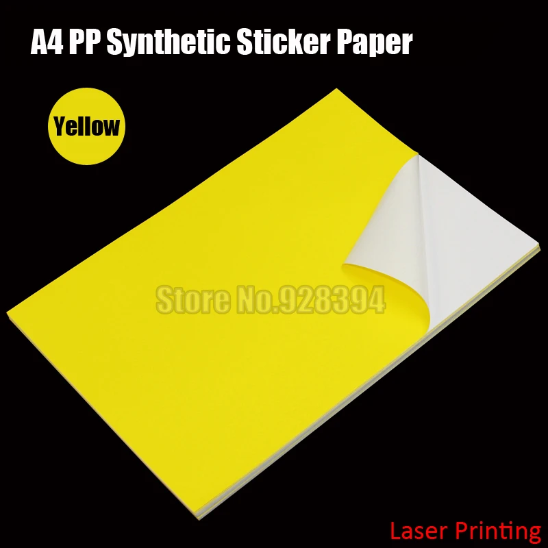 Jaune A4 Feuilles 16 Couleur Adhésif imprimante d/'étiquettes jet d/'encre /& Imprimantes Laser