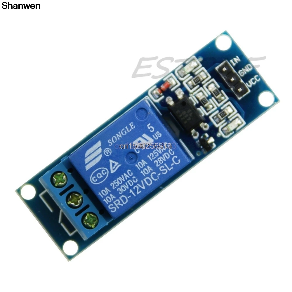 12V 1Channel Relay Module Optocoupler High Level Trigger Expansion