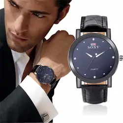 Бизнес кожаный ремешок аналоговые кварцевые наручные часы relojes hombre Винтаж Relogio Feminino Masculino Erkek коль Saati Mens подарок # C