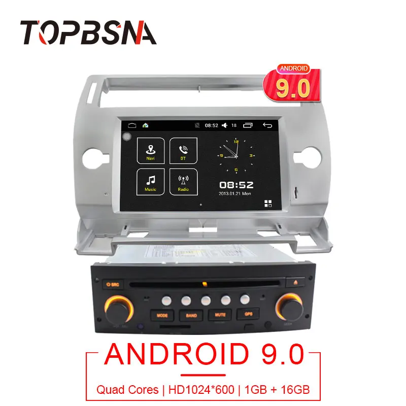 

TOPBSNA 7 Inch Android 9.0 Car DVD Player For Citroen C4 C-Triomphe C-Quatre Auto Radio GPS Navigation WIFI Automotive Headunit