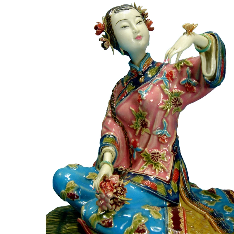 Chinese Lady Statue Marvel Collectible Antique Imitation Sculpture Arts