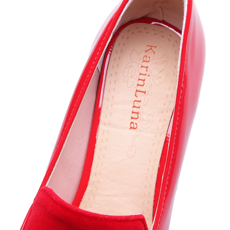 KARINLUNA/Новинка; большие размеры 31-50; женские туфли с кристаллами по индивидуальному заказу; женские модные элегантные туфли-лодочки на высоком каблуке для свиданий; женская обувь