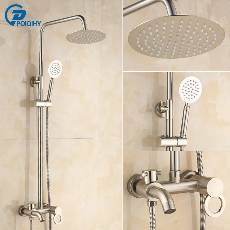 

Adjustable rain Shower Bar Fashion Style Shower Faucet Cold and Hot Water Mixer Head stainless shower Tap