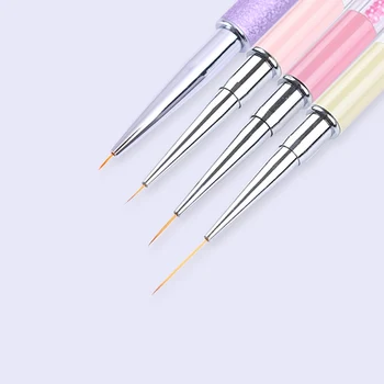 

1Pc Colorful Nail Liner Brush with Cap 5mm-20mm Bead Handle UV Gel Painting Drawing PenManicure Nail Art Tool