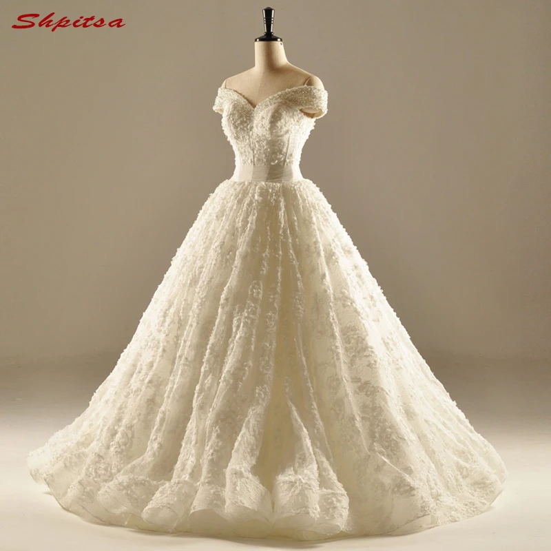 

Vintage Lace Wedding Dresses Ball Gown Beaded Wedding Gown Weding Bridal Bride Dresses Weddingdress