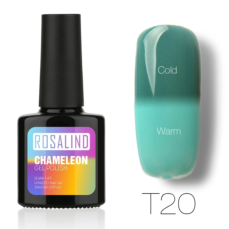 ROSALIND гель 1 S P+ черная бутылка 10 мл хамелеон, изменяющийся от температуры T01-30 гель лак для ногтей Дизайн ногтей УФ светодиодный термогель лак - Цвет: T20