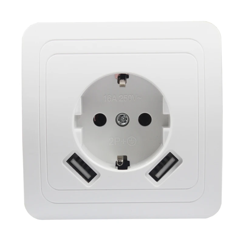 

USB Wall Socket Free shipping Double USB Port 5V 2A Usb enchufes para pared prise high quality usb murale steckdose F02