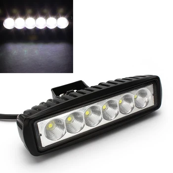 

LEEPEE Car LED Bar 18W 12V LED Work Lights Flood Fog Lamps For Offroad Boat Truck Tractor SUV ATV Driving Car-styling
