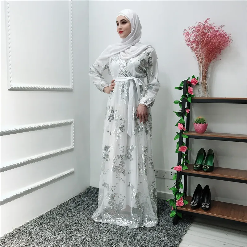 Новый с двухслойным кружевны основаним Абаи Дубай Рамадан кафтан турецкий мусульманское платье хиджаб Турции Исламская Костюмы джильбаб