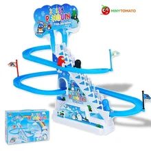 Электронные Развивающие детские пластиковые раздвижные доски для малышей, детские развивающие игрушки, подарок, Пингвины, животные, скалолазание, лестницы, игрушки